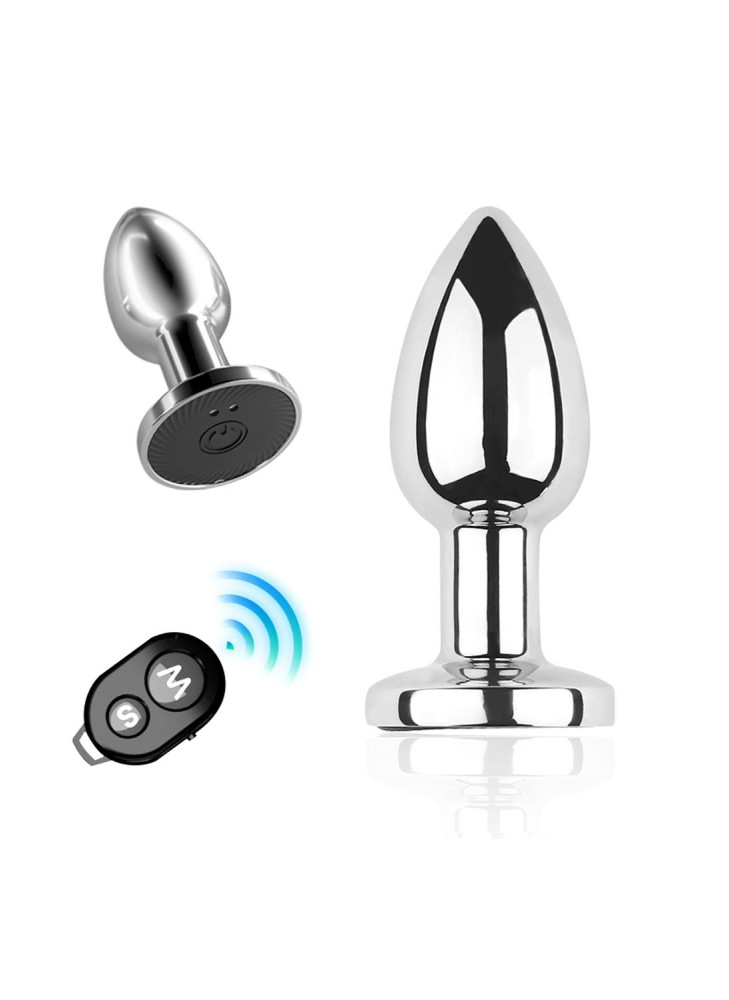 Plug vibrant acier inoxydable anal taille S avec télécommande, USB - RY-207-S